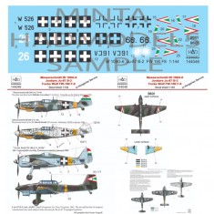 Decals for 1/144 Messerschmitt Bf 109G-6 Junkers Ju-87 B-2 Focke Wulf FW-190 F-8
