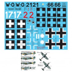 Decals for 1/32 Messerschmitt Bf 109 G-6 (Hungarian W021/066, red 2 & German white 17)