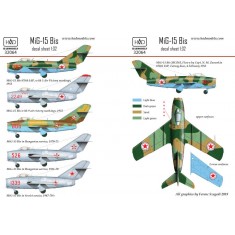 Decals for 1/32 Mikoyan-Gurevich MiG-15 Bis (North Corea, Soviet, Hungarian)