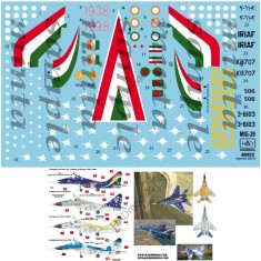 Decals for 1/48 MiG-29 (Hun 1938-1998 jubileum, Indian KB707 & Iran 36103)
