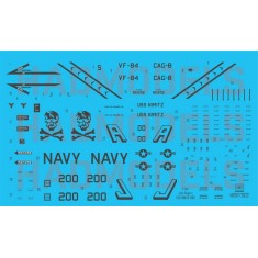 Decals for 1/48 Grumman F-14A Tomcat Vf-84 Jolly Rogers 200 Low Visibility