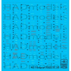 Decal for 1/48 MiG-21 MF/Bis Stencil 1 White