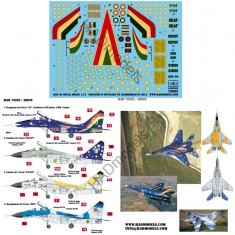 Decals for 1/72 MiG-29 (Hun 1938-1998 jubileum, Indian KB707, Iran 36103)