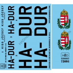 Decals for 1/72 Ju-52 HA-DUR (Plane of Horthy Miklos)