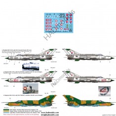 Decals for 1/72 MiG-21MF (Slovak 2615, Hungarian Air Force 9312/9514 Kivalo)