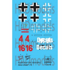 Decals for 1/72 Fw 190 A-8 /R2 (ur Sau red 06 & red 4 Schwarzer panter)
