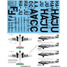 Decals for 1/72 Civilian Ju-52 (HA-JUA, HA-JUC, HA-JUF)