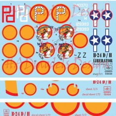 Decals for 1/72 Consolidated B-24D/H "Pete the Pom Inspector" (3 sheets)
