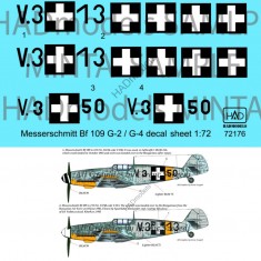 Decals for 1/72 Messerschmitt Bf 109 G-2/G-4 (Hun V313, V350)