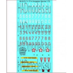 Decals for 1/72 Mil Mi-24V in Hungarian Service