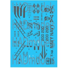 Decals for 1/72 Grumman F-14A Tomcat Jolly Rogers 200 Low Visibility