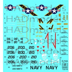 Decals for 1/72 Grumman F-14A Tomcat Jolly Rogers / USS Nimitz 