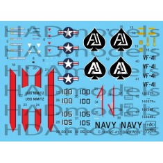 Decals for 1/72 Grumman F-14A Tomcat Black Aces/ USS Nimitz