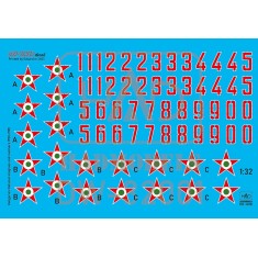 1/32 Hungarian National Insignias and Numbers 1950-1990 Decal sheet