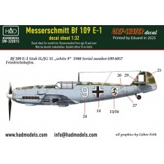 1/32 Messerschmitt Bf 109 E-1 "White 9" Decal Sheet