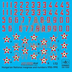 1/72 Hungarian National Insignias and Numbers 1950-1990 Decal sheet