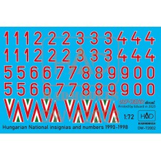 1/72 Hungarian National Insignias and Numbers 1990-1998 Decal sheet