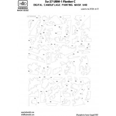 1/72 Su-27UBM-1 Ukrainian Digital Camouflage Paint Mask for Zvezda kit