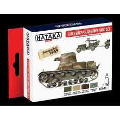 Acrylic Paint Set for Airbrush - WWII Early Polish Army Camouflage 1939 (17ml x 4)