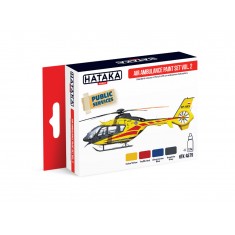 Acrylic Paint Set for Airbrush - Air Ambulance Vol.2: Polish LPR Air Ambulance Helicopters (17ml x 4)