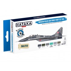 Acrylic Paint for Brush - Modern Polish Air Force Camouflage Colours (6 x 17ml)