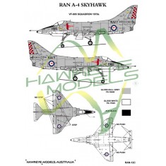 RAN Decal for 1/72 A-4G Skyhawk VF-805 SQN 1970s (Red & white rudder with shield)
