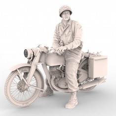 1/16 DKW NZ350-1 Motorcycle with German Fallschirmjager Driver