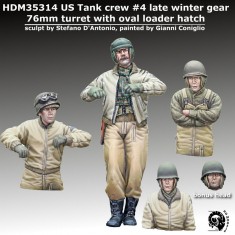 1/35 US Tank Crew #4 Late Winter Gear for 76mm Turret with Oval Loader Hatch