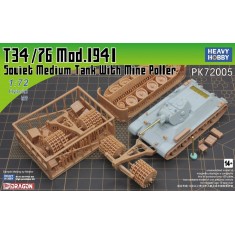 1/72 WWII T34/76 Soviet Medium Tank With Mine Roller