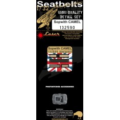 1/32 WWI British Sopwith Camel Seatbelts for Wingnut Wings kits (laser-cut)