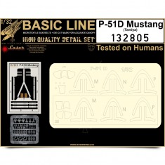 1/32 North-American P-51D Mustang Seatbelts(Laser Cut)&Paint Masks for Tamiya (Basic Line)