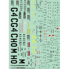1/32 North-American P-51 D/J/K Mustang Stencils (water-slide decals)