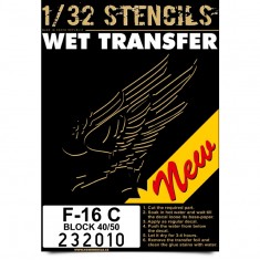 1/32 Lockheed-Martin F-16C Block 40/50 Stencils (Wet Transfers)