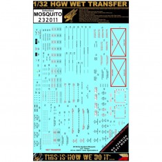 1/32 de Havilland Mosquito FB Mk.VI Stencils for Tamiya kit (Wet Transfers)