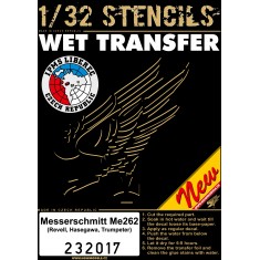 1/32 German Messerschmitt Me 262 Stencils (water-slide decals)