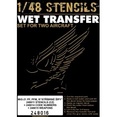 1/48 Mikoyan MiG-21PF/PFM/R CZ Stencils Extended for Eduard "Silver Arrows"(Wet Transfers)