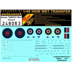 1/48 Hawker TEMPEST Mk.V Stencils Decals for Eduard kits