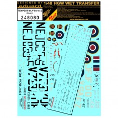 1/48 Hawker Tempest Mk.V Series 2 Markings & Stencils Decals for Eduard kits