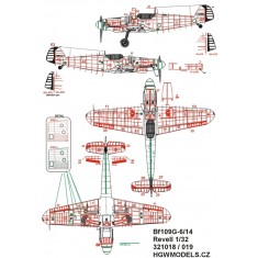 1/32 Messerschmitt Bf 109G-6 Positive Rivets for Revell kit (Complete Set)