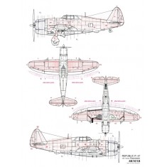 1/48 Republic P-47D Thunderbolt Razorback Positive Rivets for Tamiya kit (Complete Set)