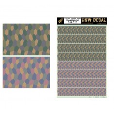 1/48 4 Colour Lozenge Decals (Transparent) w/Faded Colours &Fabric Texture (A4 Size)