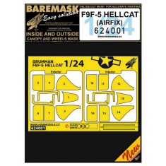 1/24 Grumman F6F-5 Hellcat Paint Masking for Airfix kits