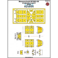 1/24 Bf109G-5/6 Standard Canopy Clear Parts Masking for Airfix kit