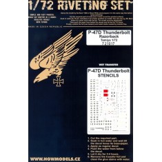 1/72 Republic P-47D Thunderbolt Razorback Super Rivets Set for Tamiya kit 