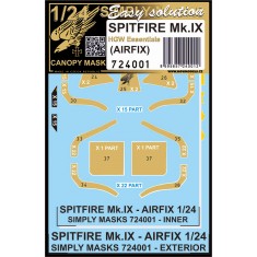 1/24 Spitfire Mk.IX Canopy Masks for Airfix kit