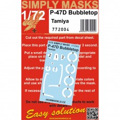 1/72 P-47D Thunderbolt Bubbletop Canopy and Wheels Masks for Tamiya kit [''Simply'']