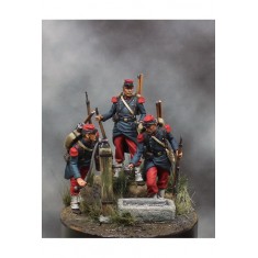 54mm Scale French Line Infantry 1870 (3 metal figures)