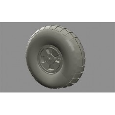 1/24 RAAF Spitfire Four Spoke Wheels with Block Tread Pattern