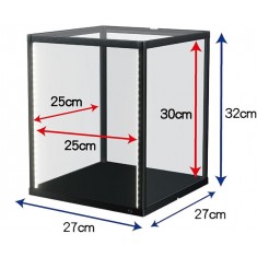 Desktopshowcase Middle Black Display Case (inner 250x250x300mm, LED lights)