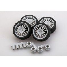 1/24 OZ WRC Wheels and Tyres set (4x Wheel + 4x Tyre + Air Valves)